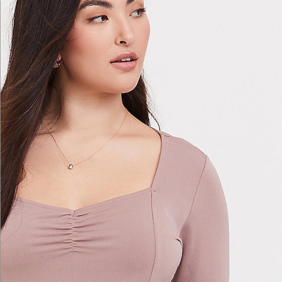 Nwt Torrid size 00 studio knit taupe Top - Picture 3 of 6